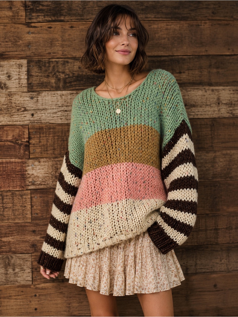 KORI America Multicolor Chunky Knit Sweater - Confetti